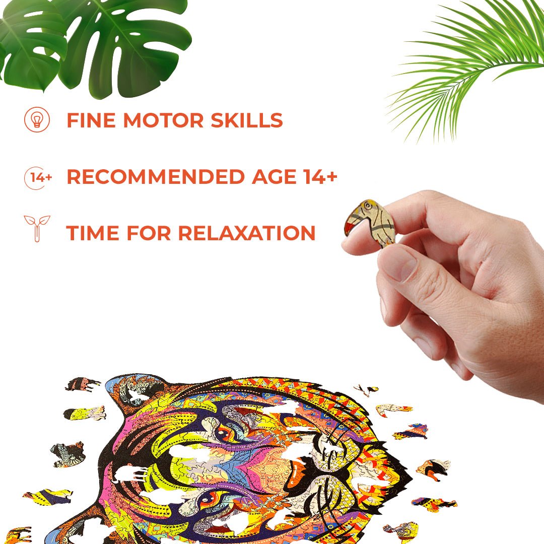 Wooden Jigsaw Puzzle Tiger - Woods Story