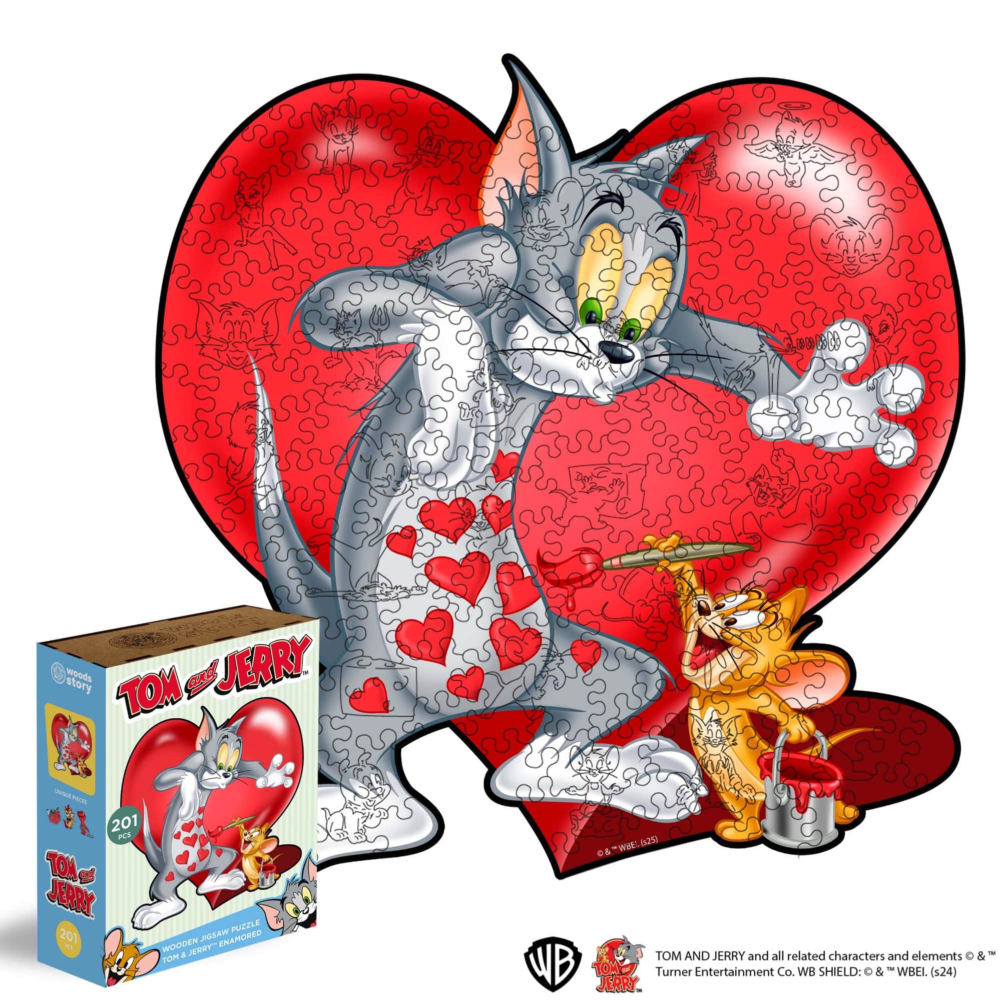 Wooden jigsaw puzzle Tom & Jerry™ – In Love - Woods Story