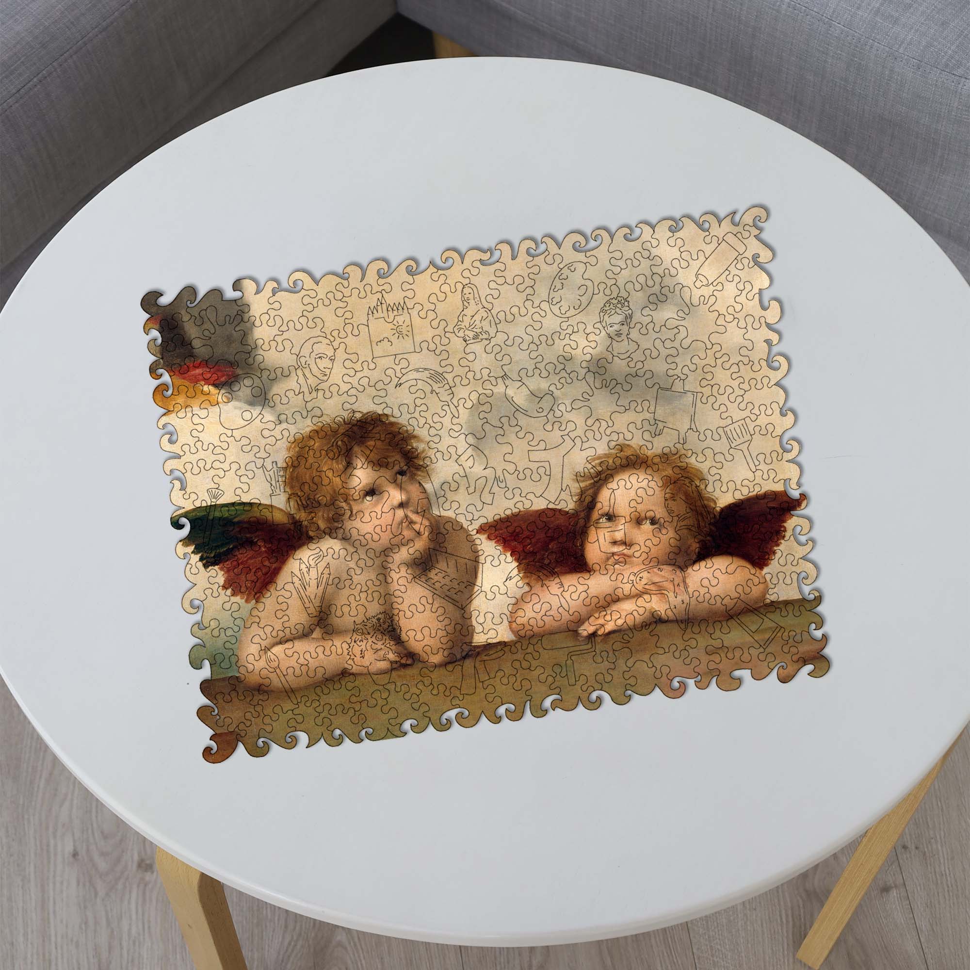 Wooden Jigsaw Puzzle Two Angels (Raphael Santi) - Woods Story