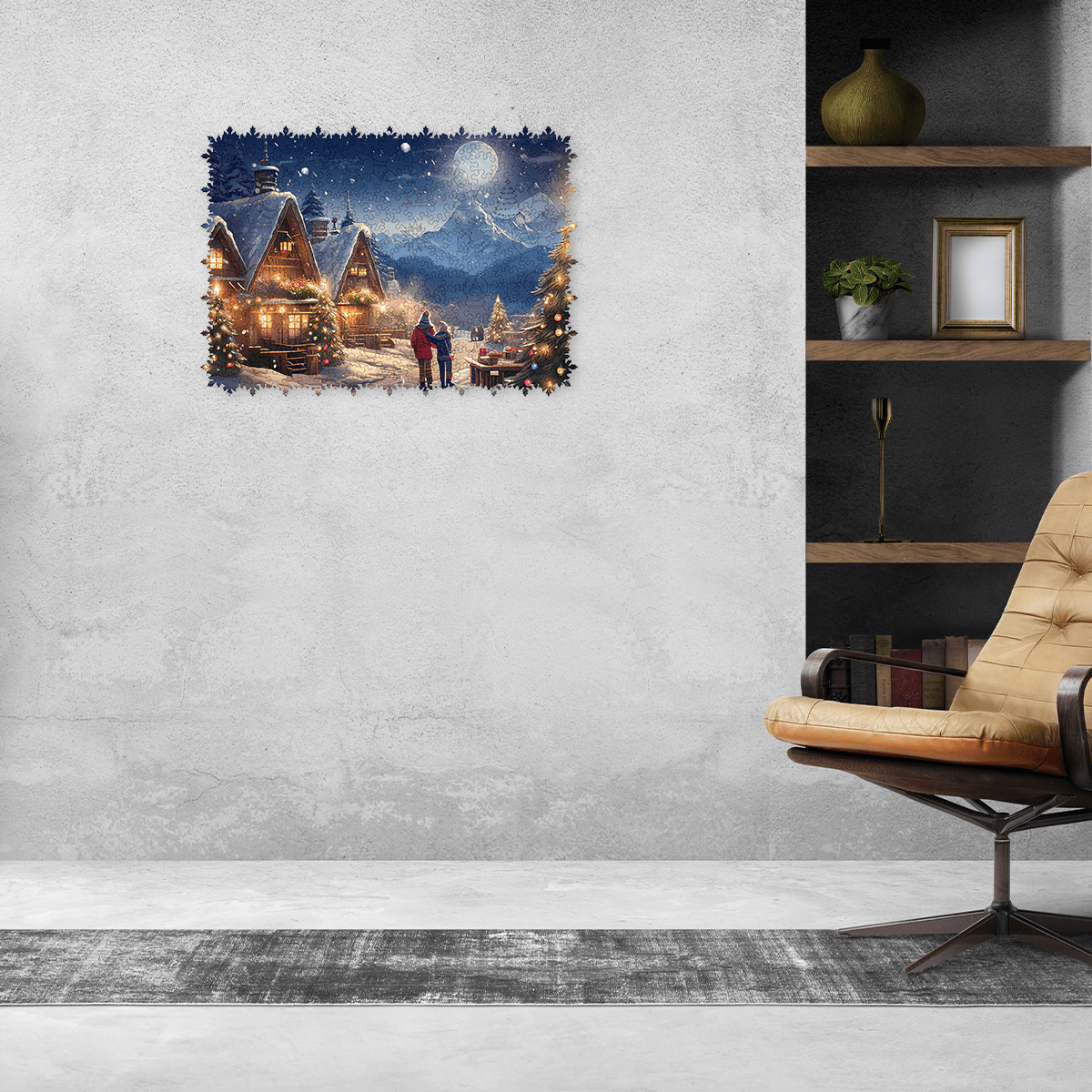 Wooden Jigsaw Puzzle Winter Night - Woods Story