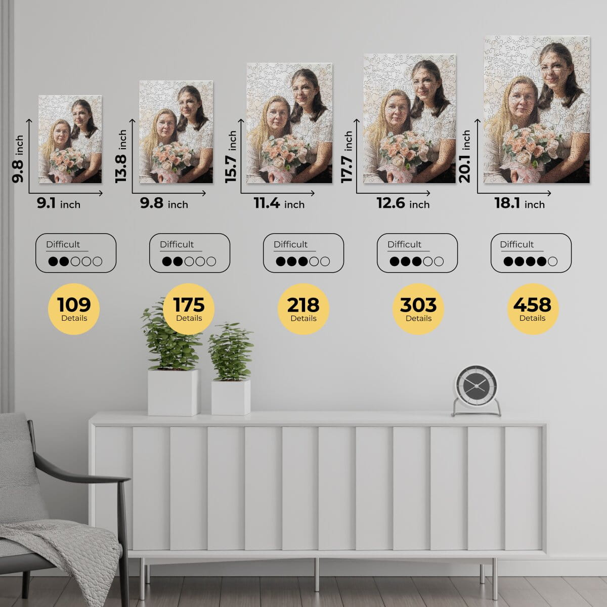 Wooden Mother's Day Photo Puzzle - Vertical - Woods Story
