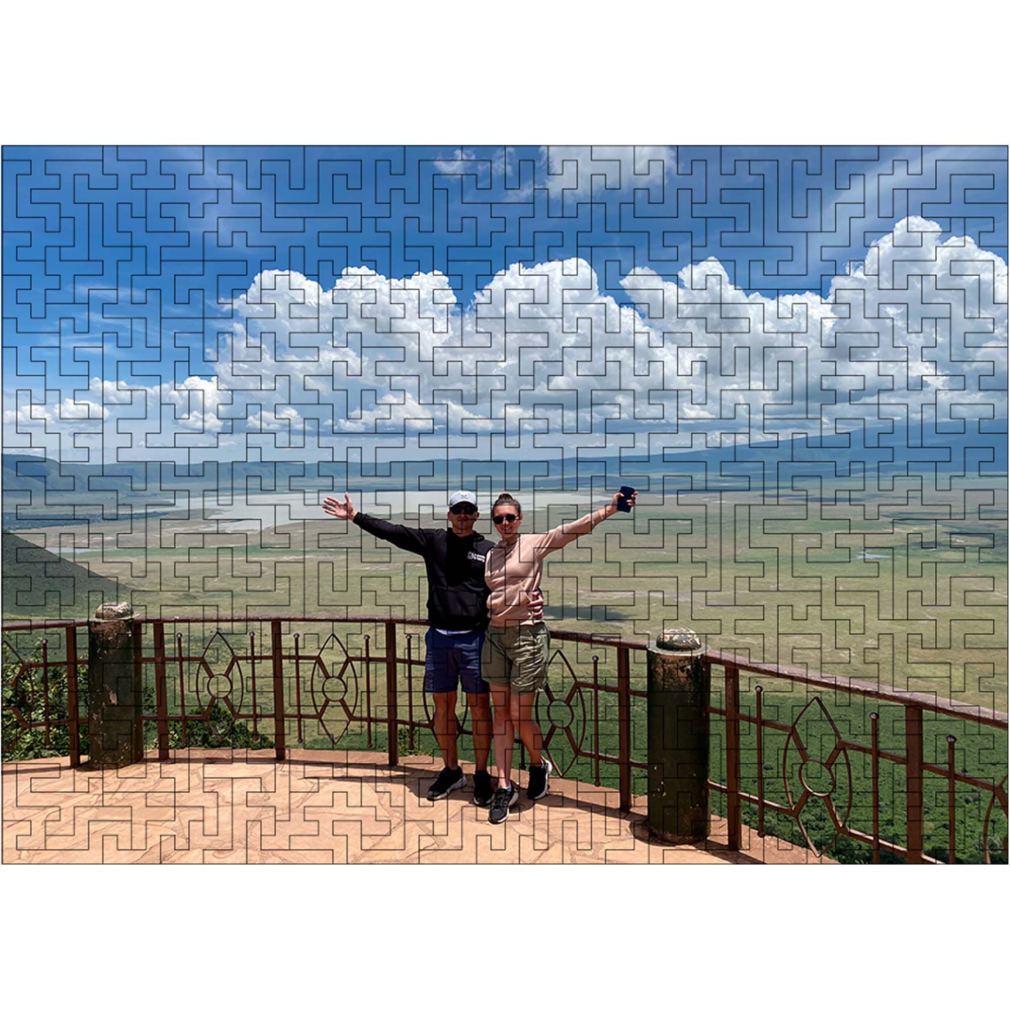 Wooden Personalized Photo Puzzle - Labyrinth - Woods Story