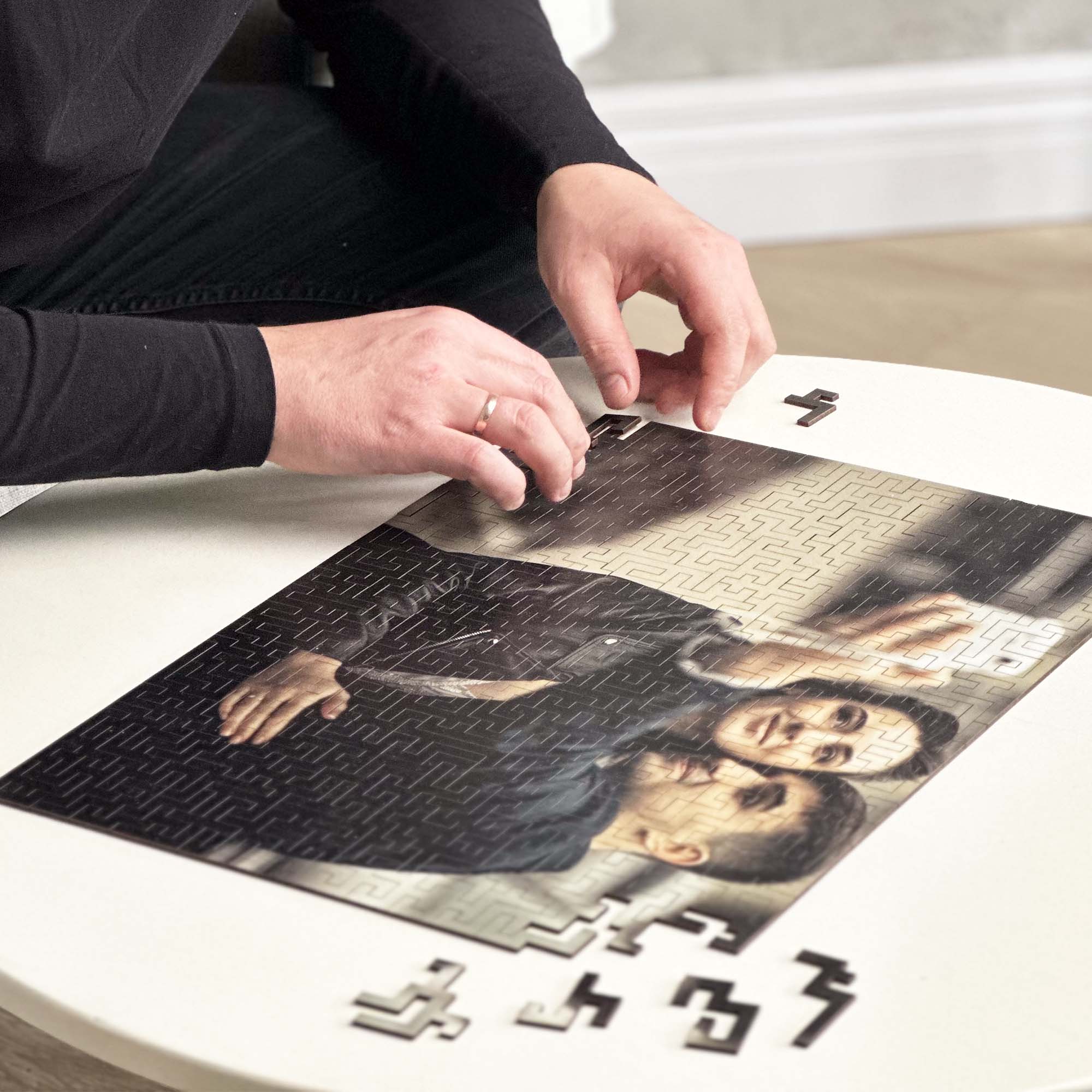 Wooden Personalized Photo Puzzle - Labyrinth - Woods Story