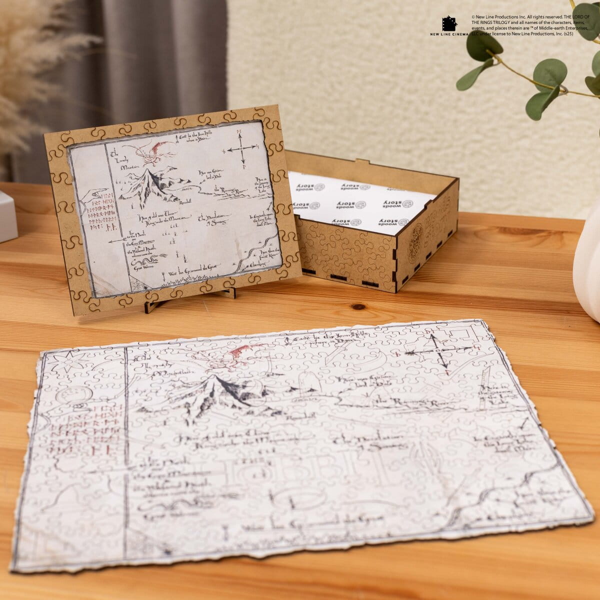 Wooden Shaped Puzzle The Hobbit™ - Map to the Lonely Mountain - Woods Story