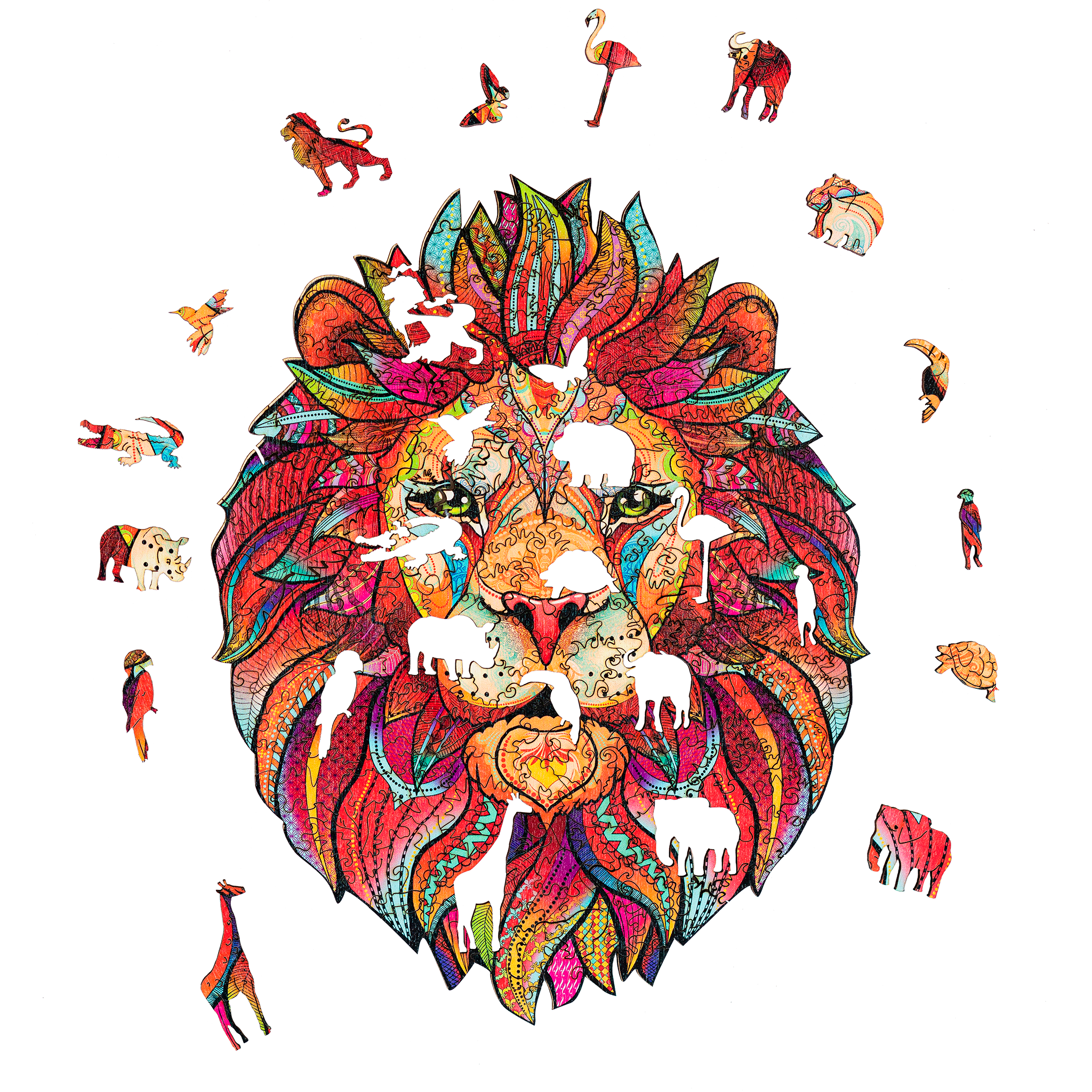 Wooden Jigsaw Puzzle Lion - Woods Story