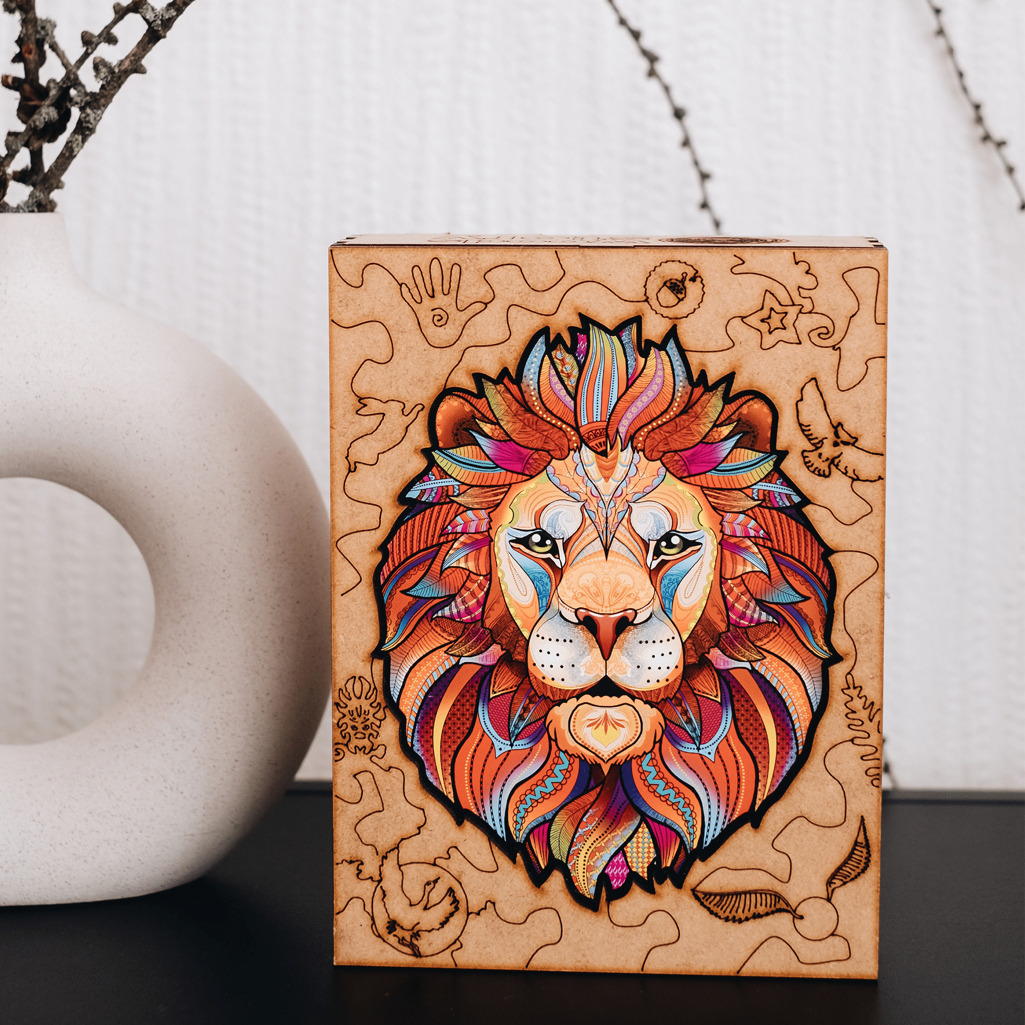 Wooden Jigsaw Puzzle Lion - Woods Story