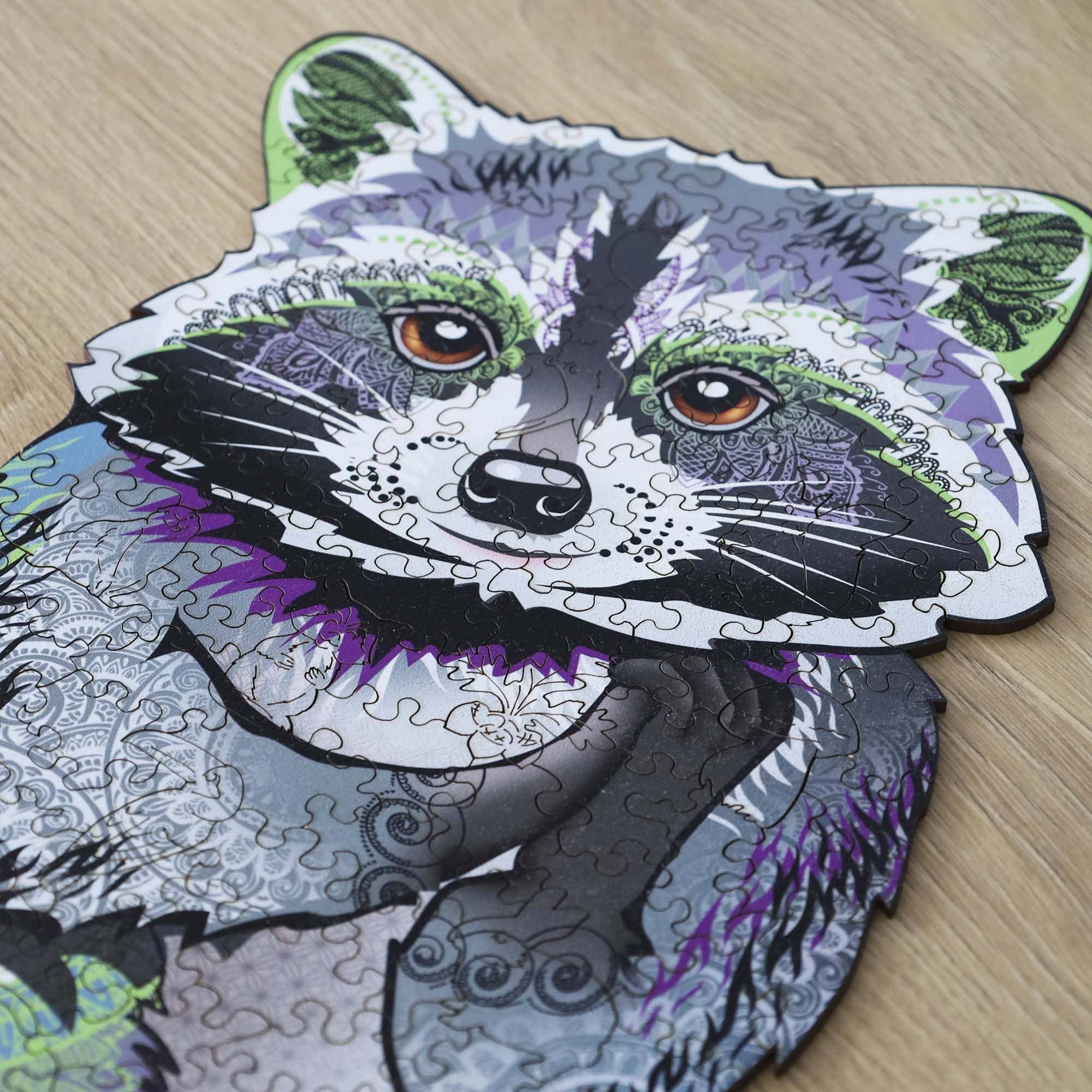 Wooden Jigsaw Puzzle Raccoon