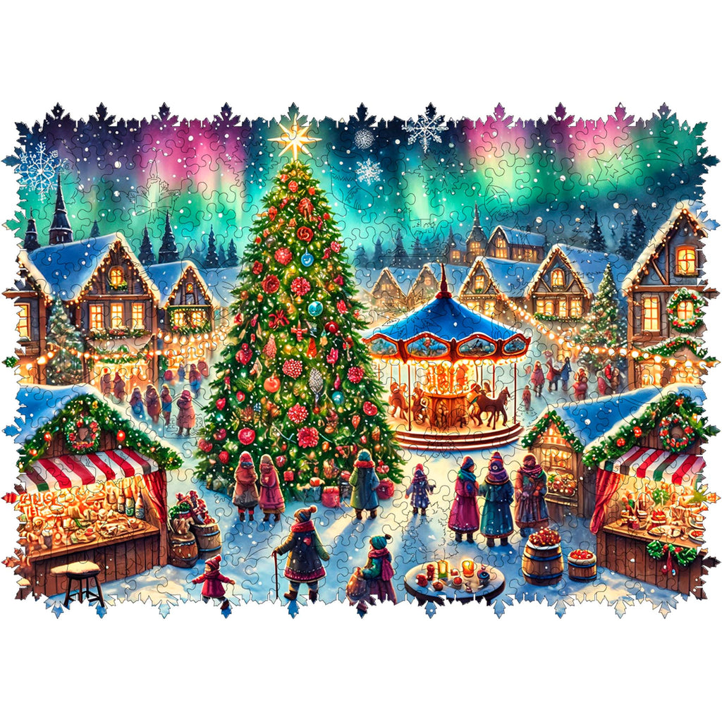 Wooden Jigsaw Puzzle Christmas market