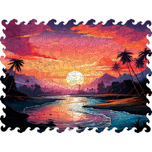 Wooden Jigsaw Puzzle Sea sunset