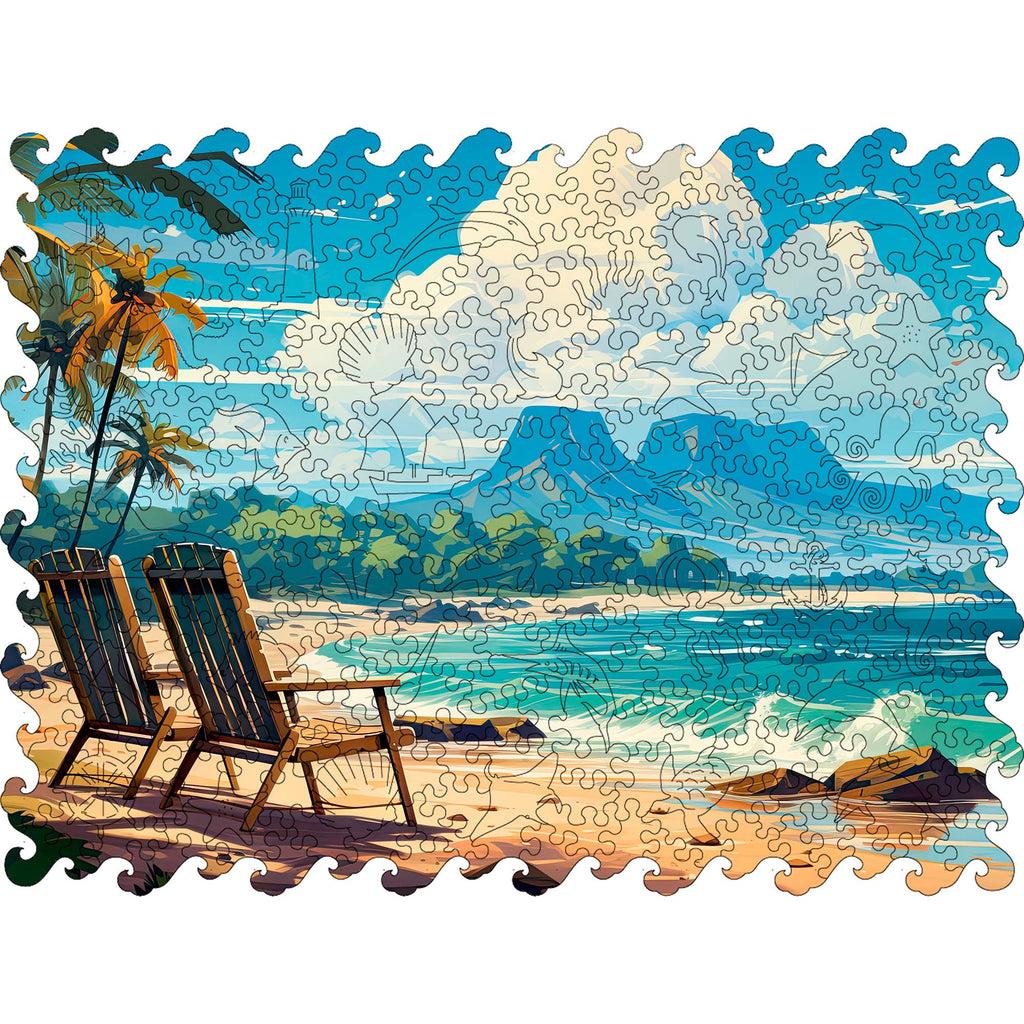 Wooden Jigsaw Puzzle Sea view