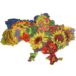 Wooden Jigsaw Puzzle Map Of Ukraine Color