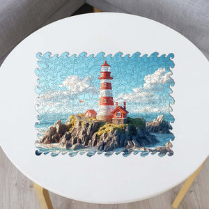 Wooden Jigsaw Puzzle Sea Lighthouse