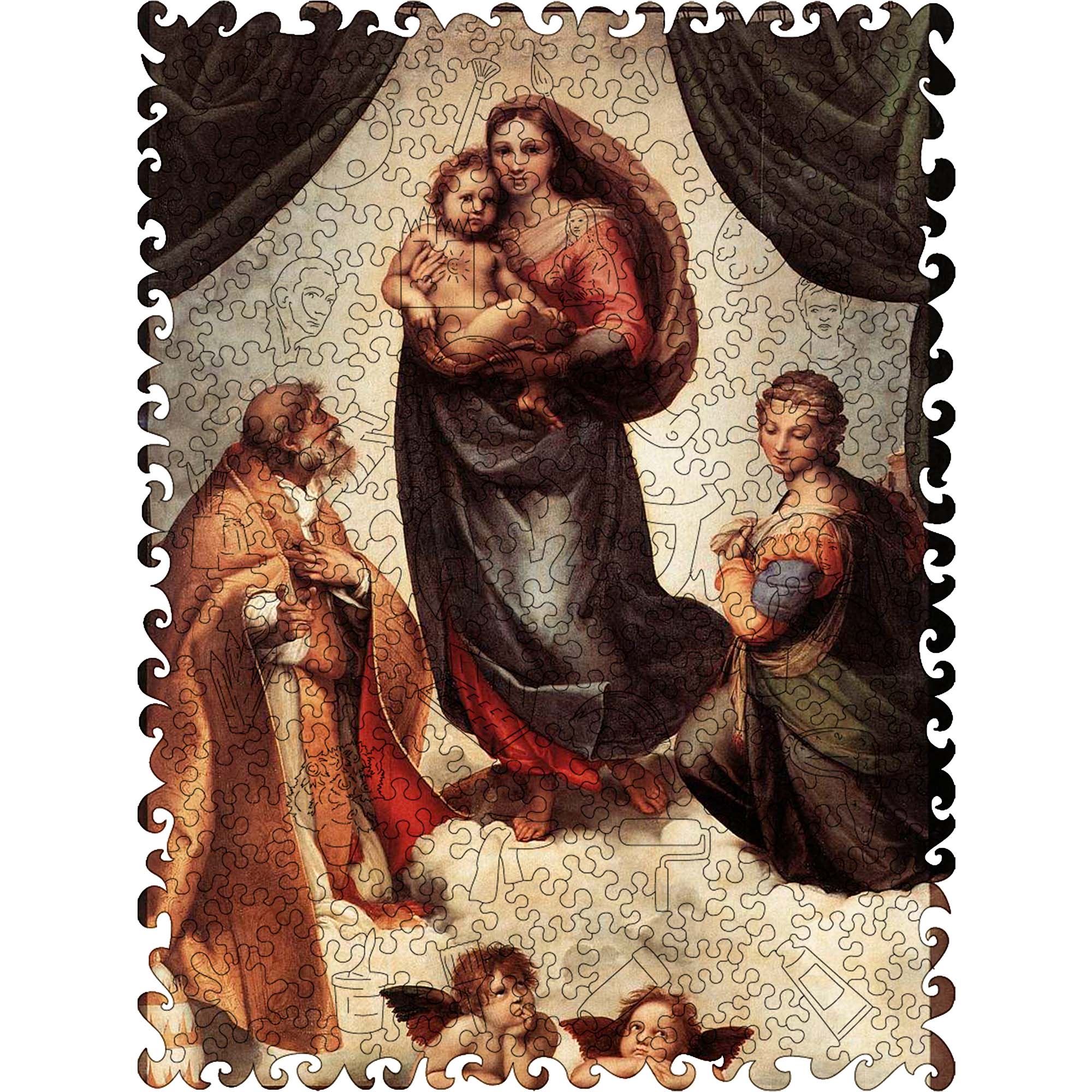 Wooden Jigsaw Puzzle Sistine Madonna (Raphael Santi)