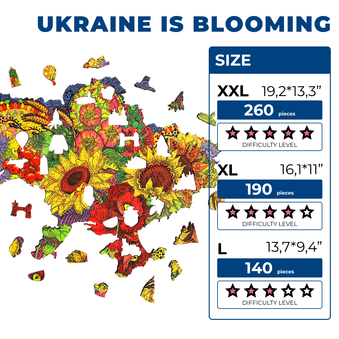 Wooden Jigsaw Puzzle Map Of Ukraine Color