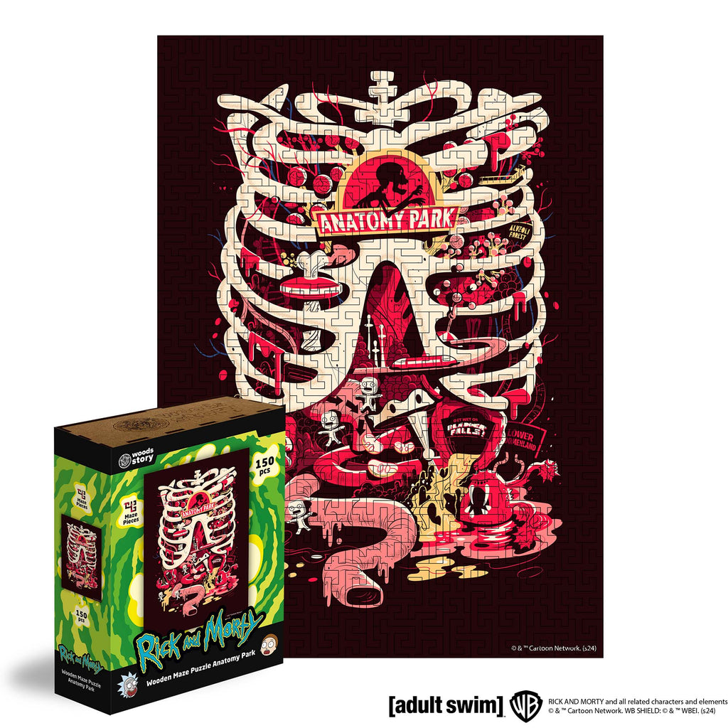 Wooden jigsaw maze puzzle Rick&Morty™ Anatomy Park