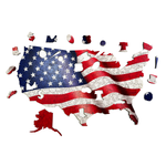 Wooden Jigsaw Puzzle USA Map