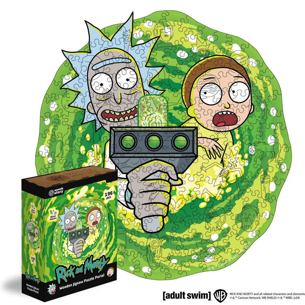 Wooden jigsaw maze puzzle Rick&Morty™ Portal