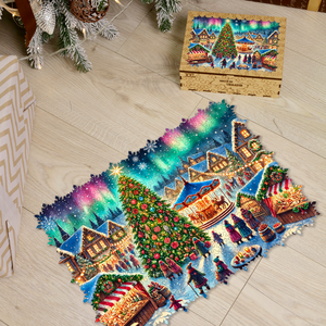 Wooden Jigsaw Puzzle Christmas market