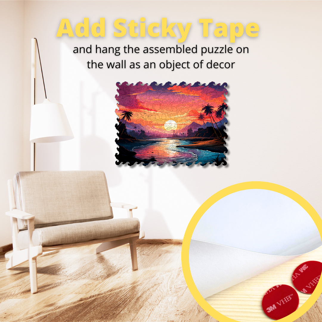 Wooden Jigsaw Puzzle Sea sunset