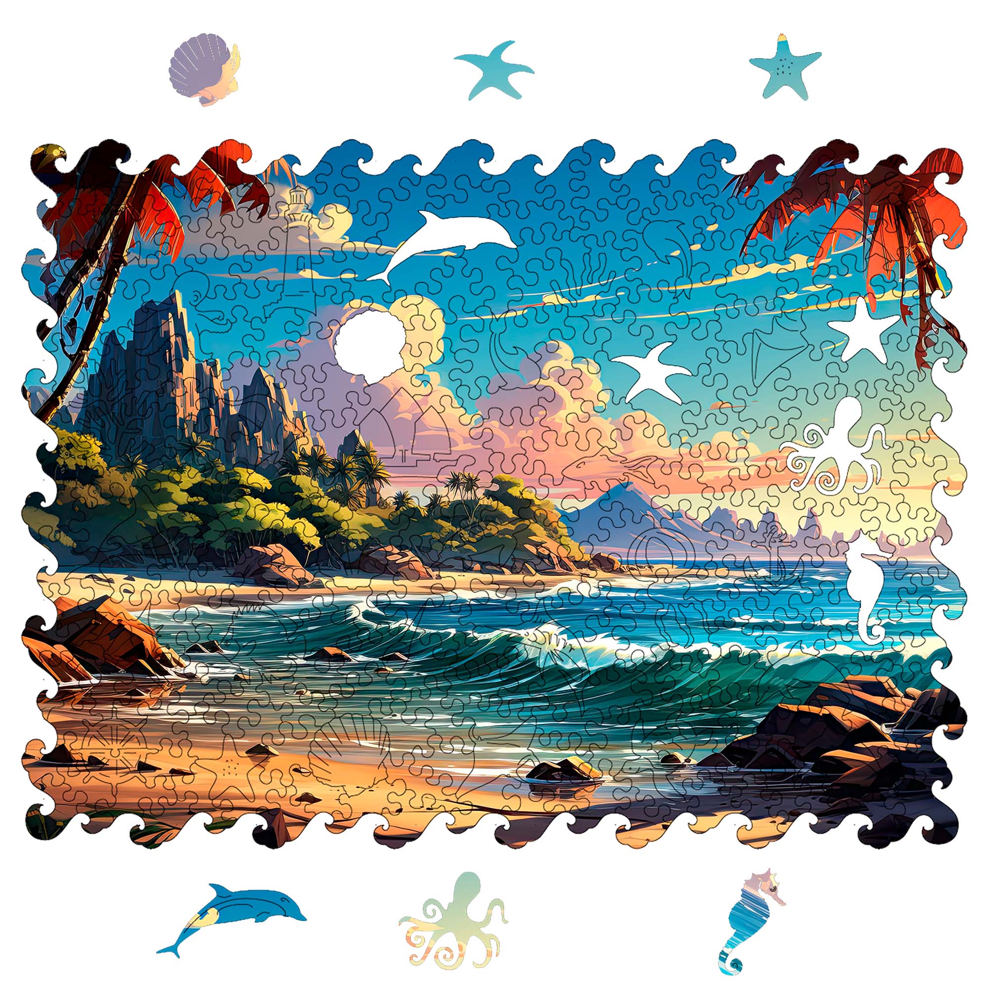 Wooden Jigsaw Puzzle Sea landscape