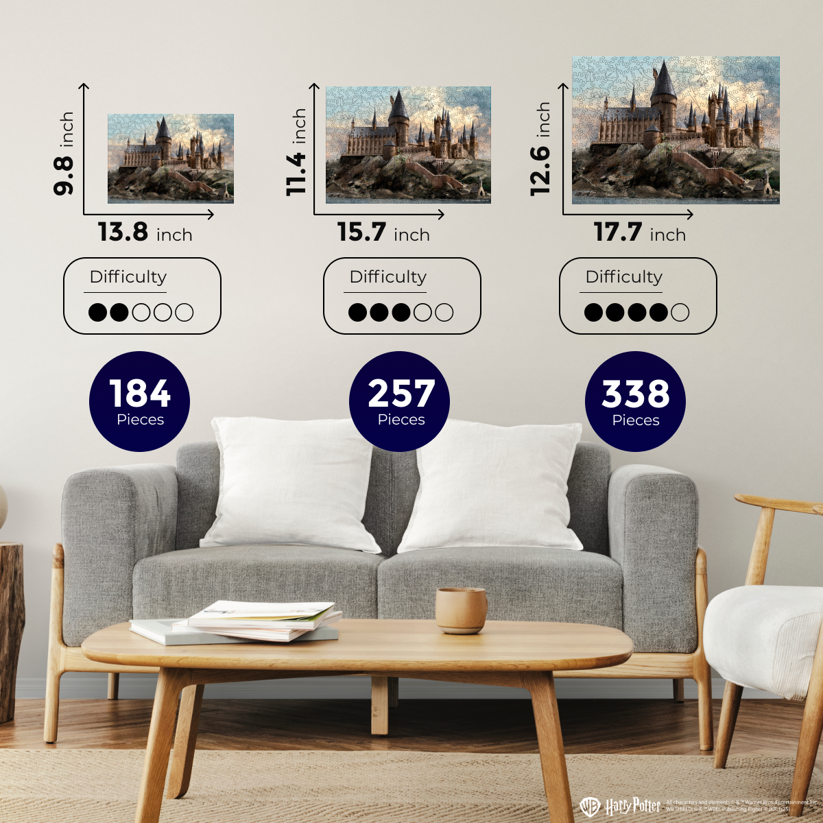 Wooden jigsaw puzzle Harry Potter Hogwarts Castle™