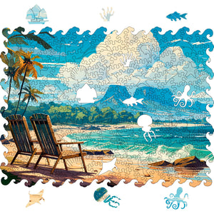 Wooden Jigsaw Puzzle Sea view