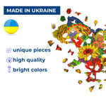 Wooden Jigsaw Puzzle Map Of Ukraine Color