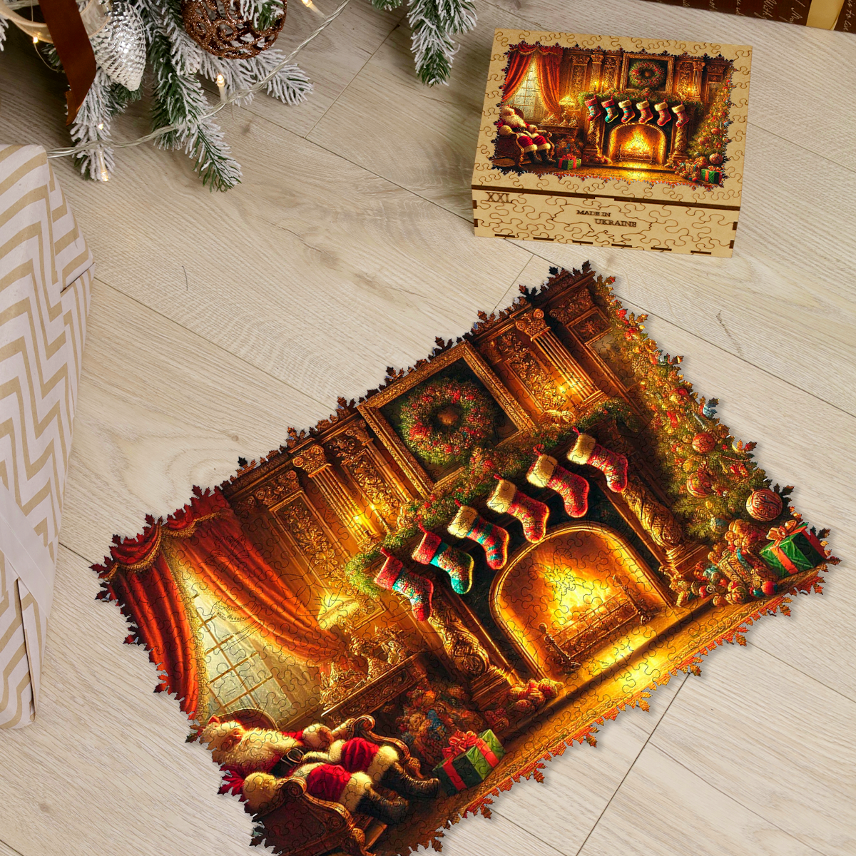 Wooden Jigsaw Puzzle The Warmth of Christmas