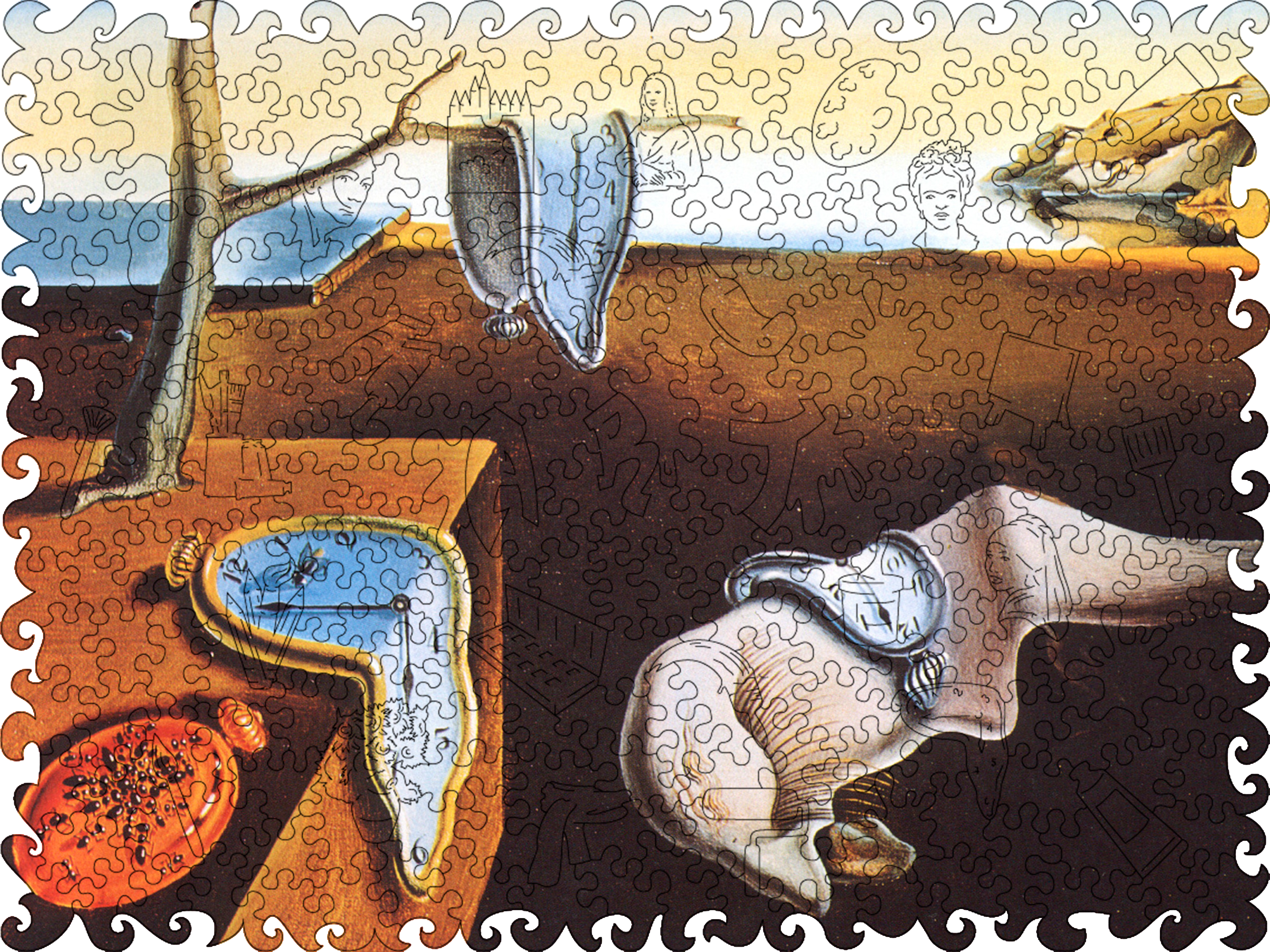 Wooden Jigsaw Puzzle The Persistence of Memory (Salvador Dali)