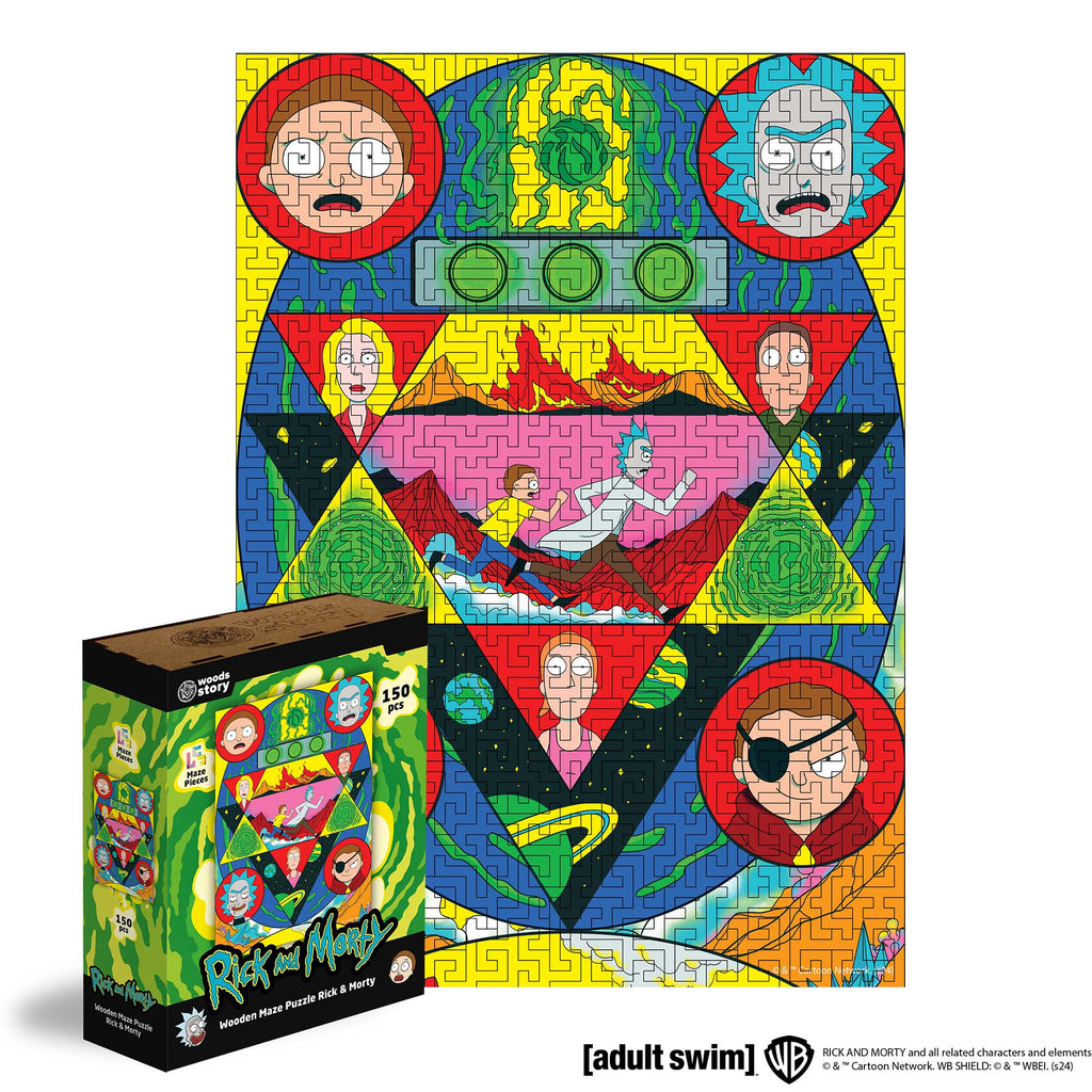 Wooden jigsaw maze puzzle Rick&Morty™ Space Maze