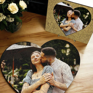 Custom Wooden Jigsaw Puzzle Heart