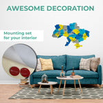 Wooden Jigsaw Puzzle Map Of Ukraine Blue and yellow