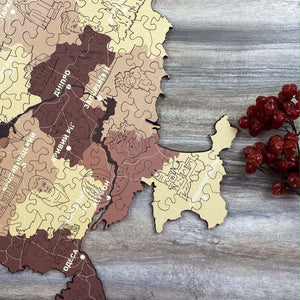 Wooden Jigsaw Puzzle Map Of Ukraine Brown