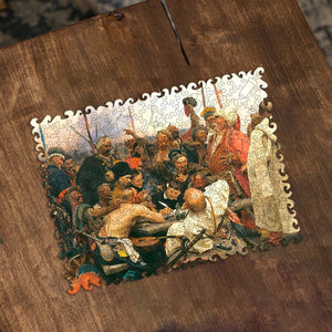 Wooden Jigsaw Puzzle Zaporozhians write a letter (Ilya Repin)