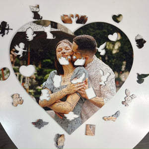 Custom Wooden Jigsaw Puzzle Heart