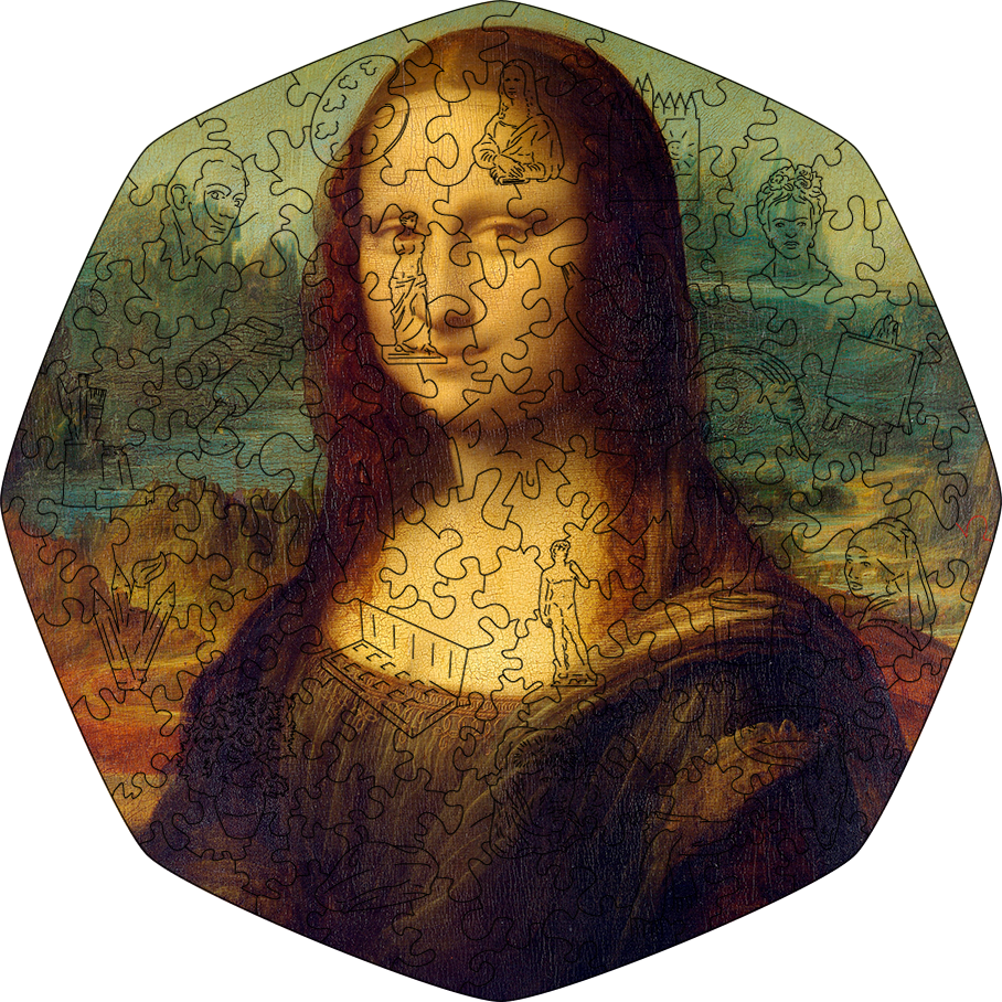 Wooden Jigsaw Puzzle Mona Lisa (Leonardo da Vinci)