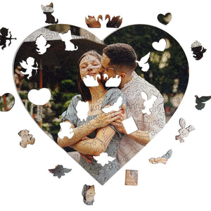 Custom Wooden Jigsaw Puzzle Heart