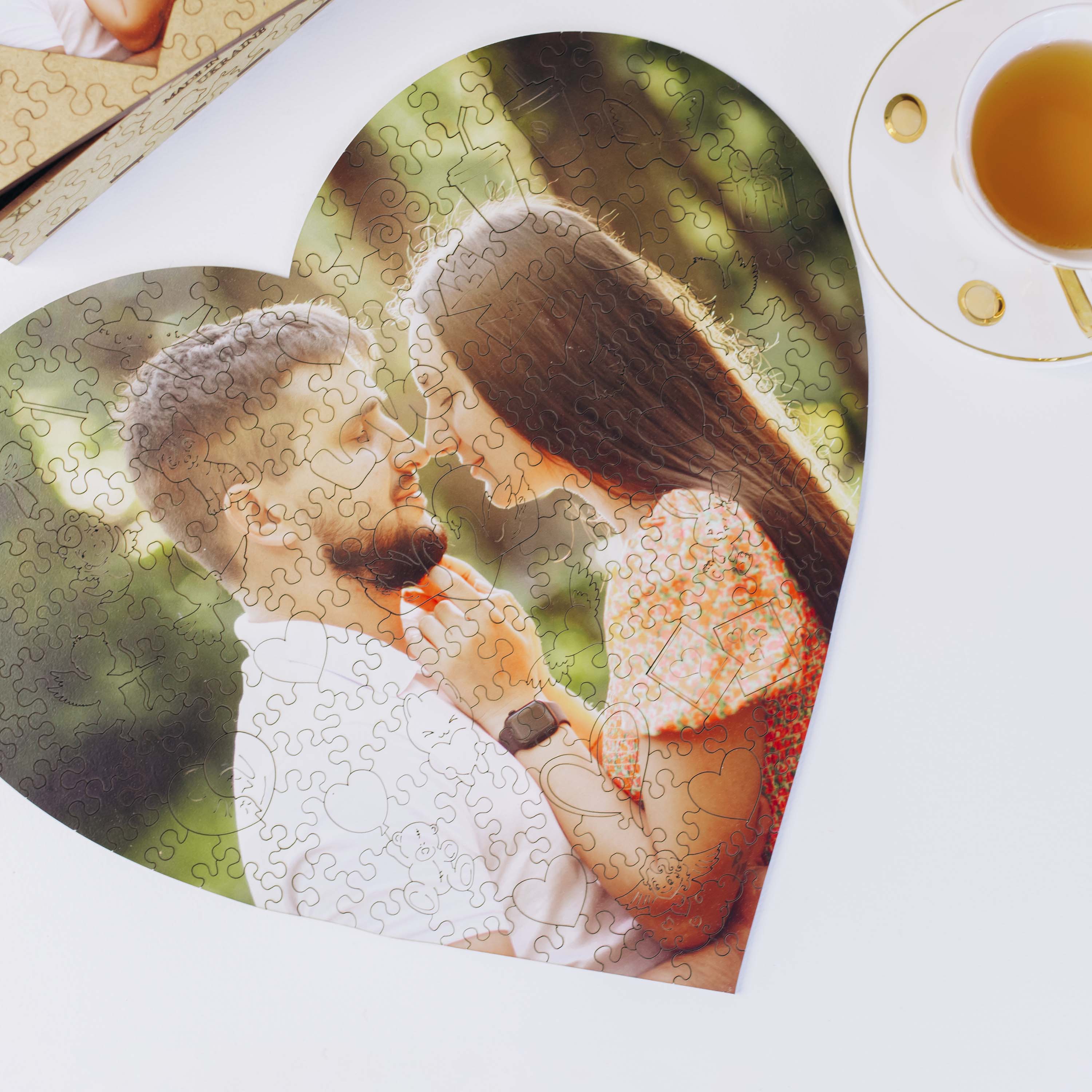 Custom Wooden Jigsaw Puzzle Heart - Woods Story