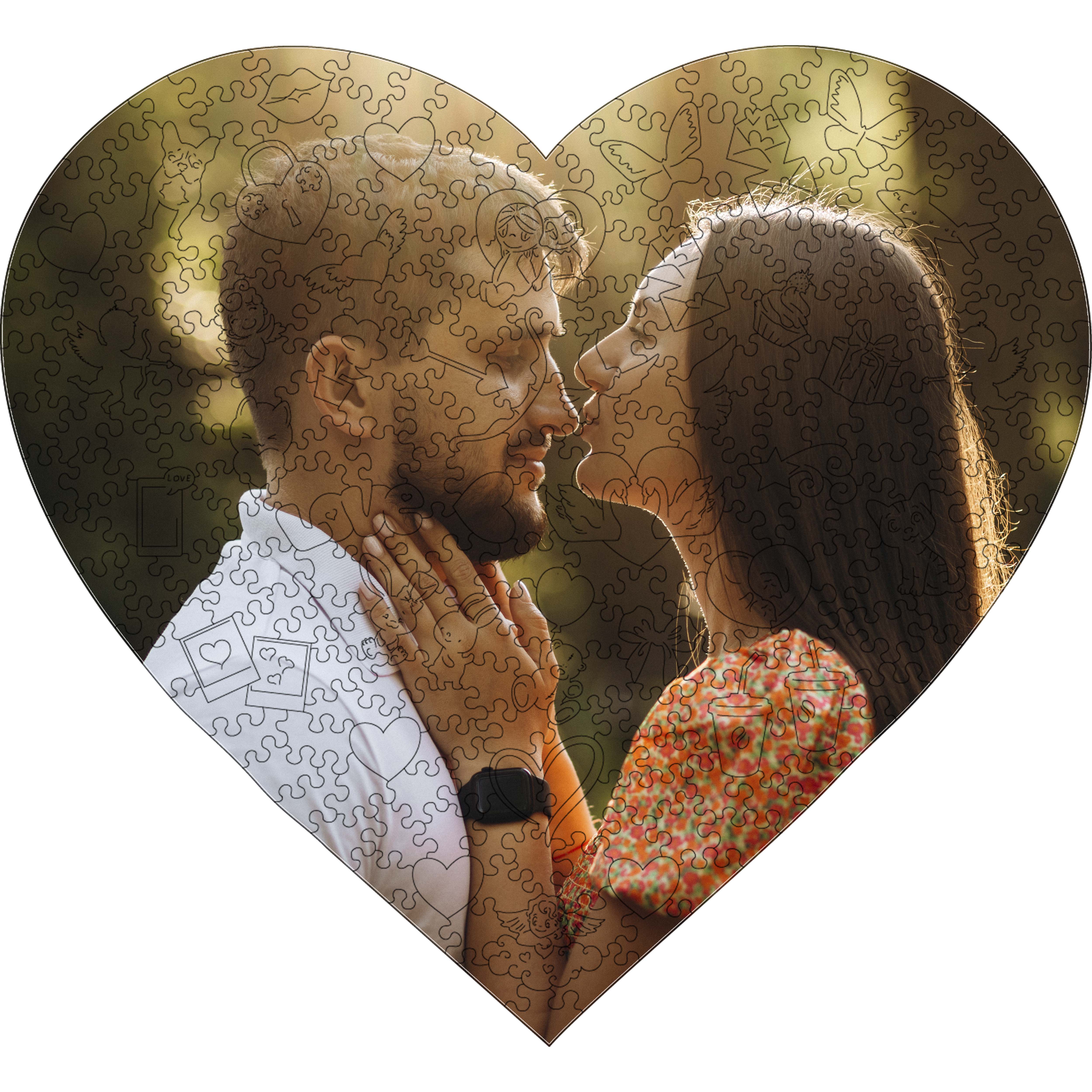 Custom Wooden Jigsaw Puzzle Heart - Woods Story