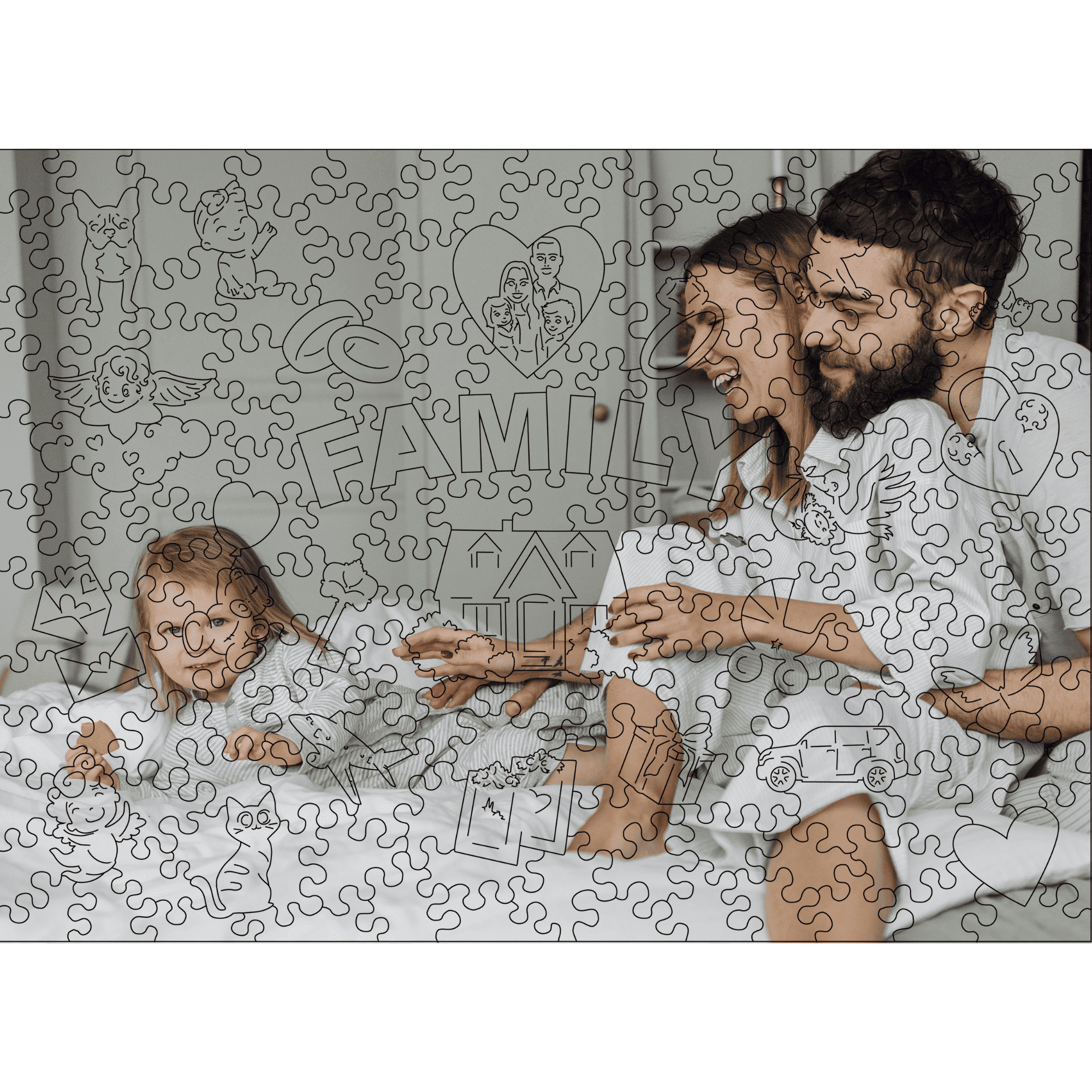 Custom Wooden Puzzle - Family Memories - Woods Story