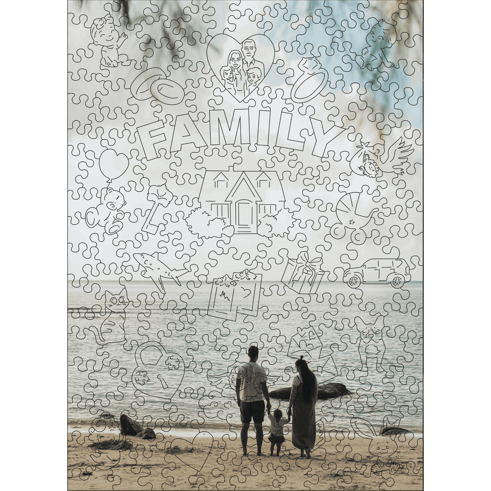 Custom Wooden Puzzle - Family Memories - Woods Story