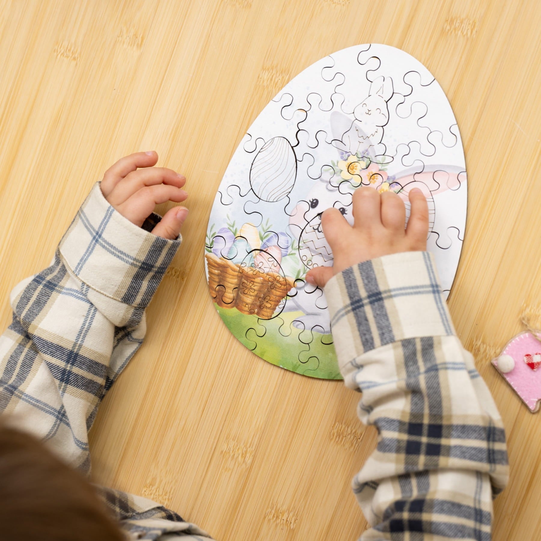 Easter Jigsaw Puzzles for Kids - Easter Bunny with Eggs - Woods Story
