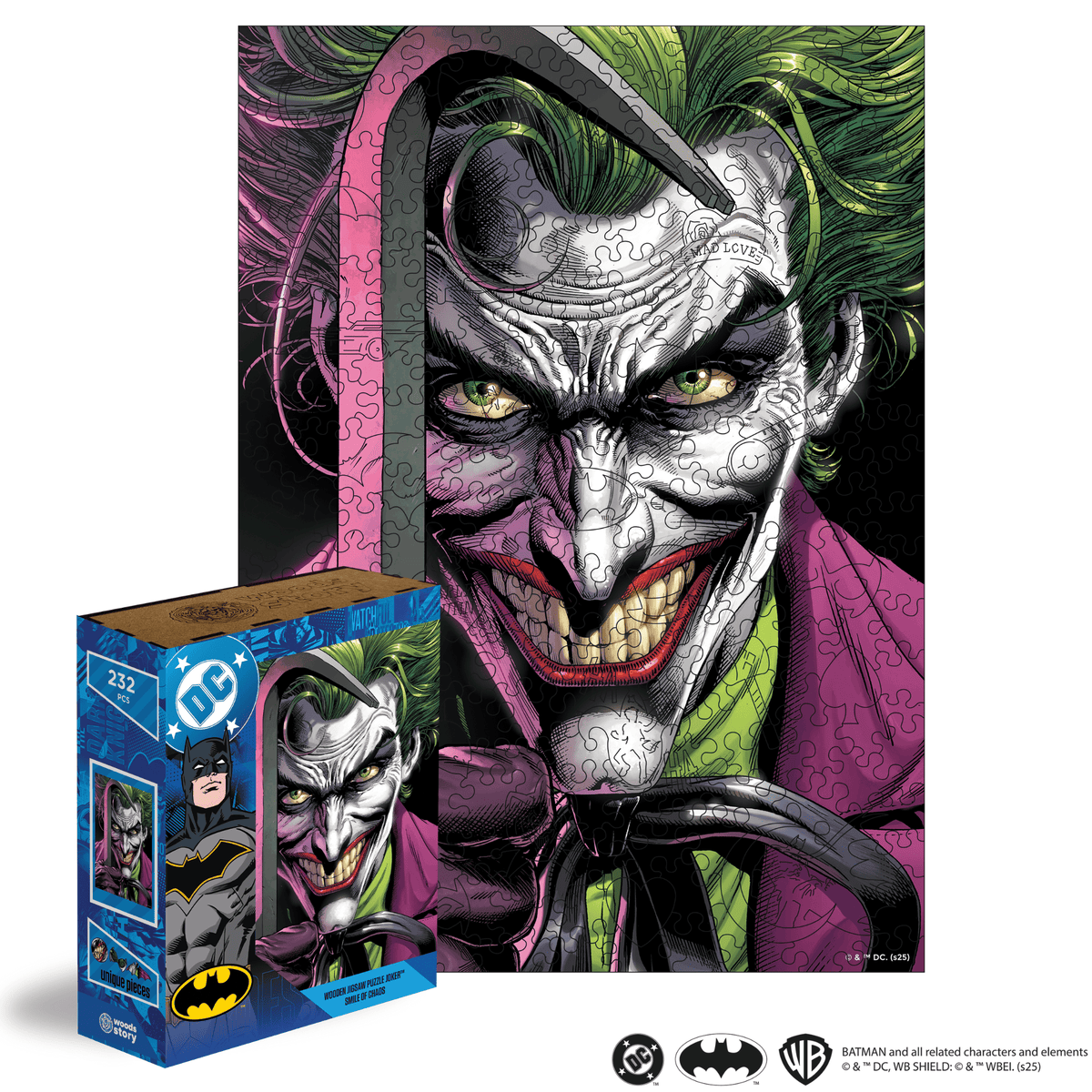 Wooden jigsaw puzzle DC Batman™ – Smile of Chaos • Woods Story