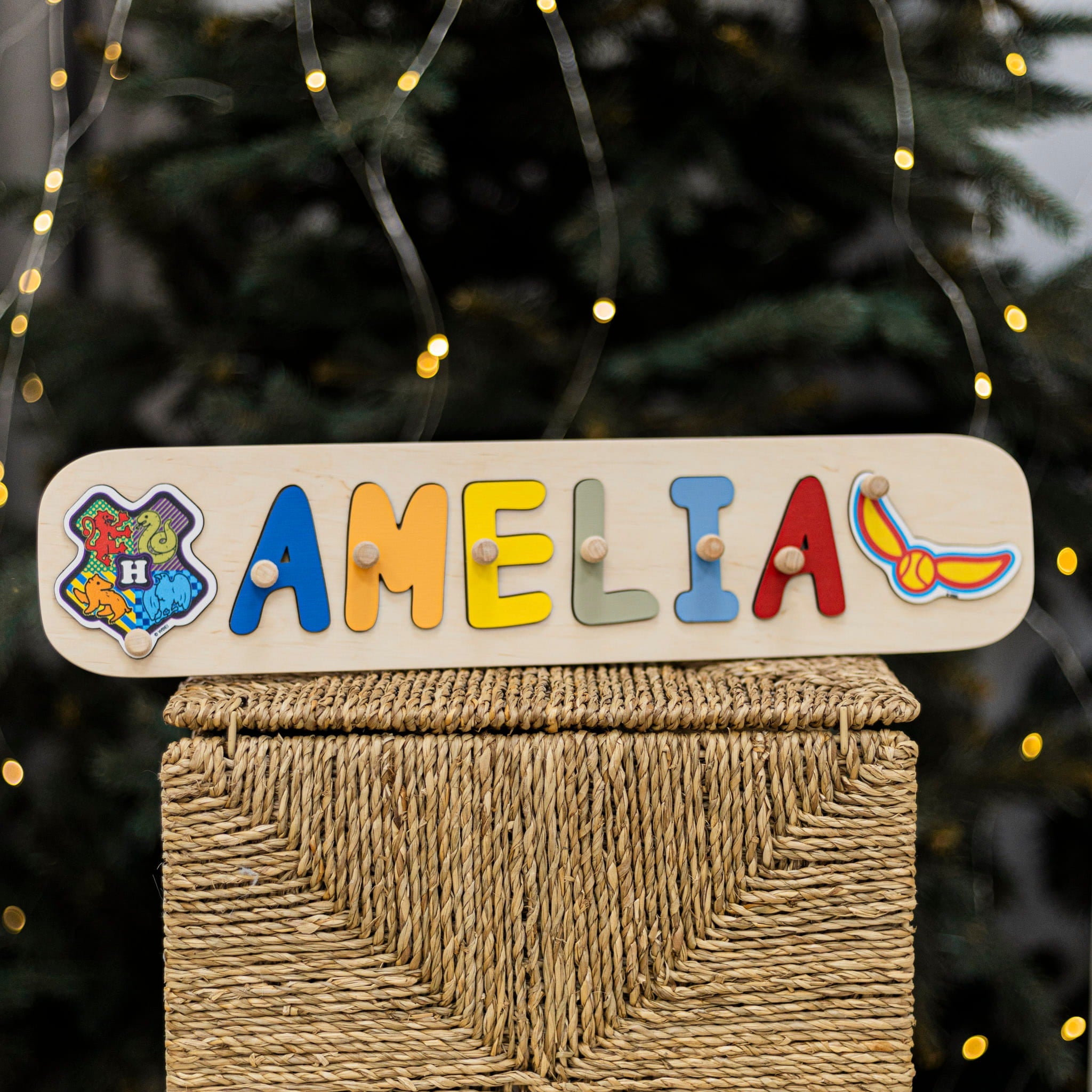 Harry Potter™ Personalized Wooden Nursery Puzzle - Rainbow - Woods Story