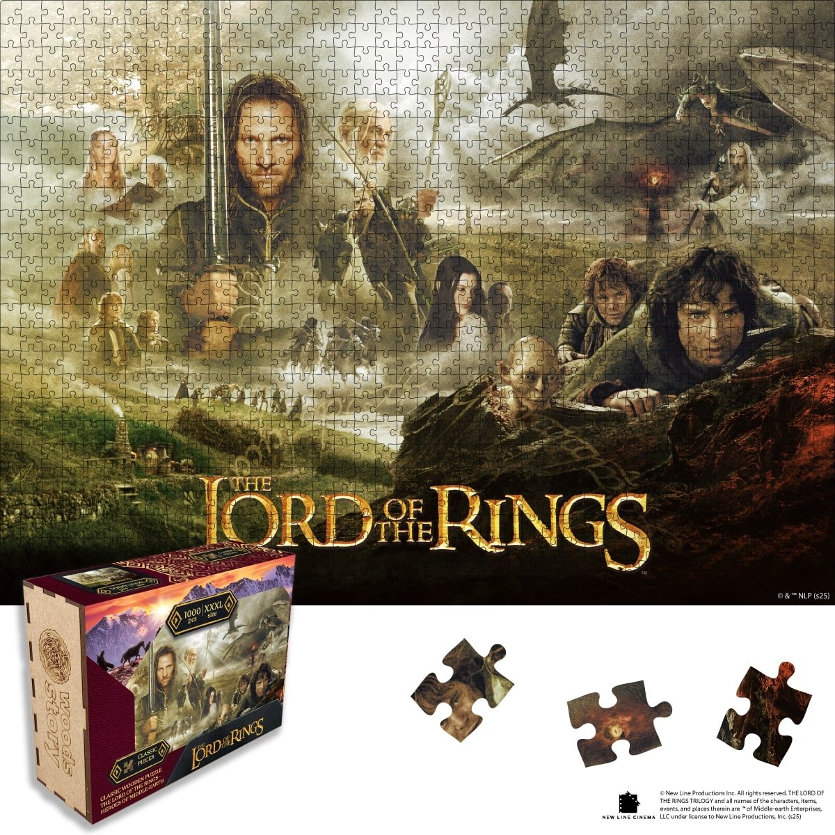 The Lord of the Rings™ Classic Wooden Puzzle – Heroes of Middle - Earth - Woods Story
