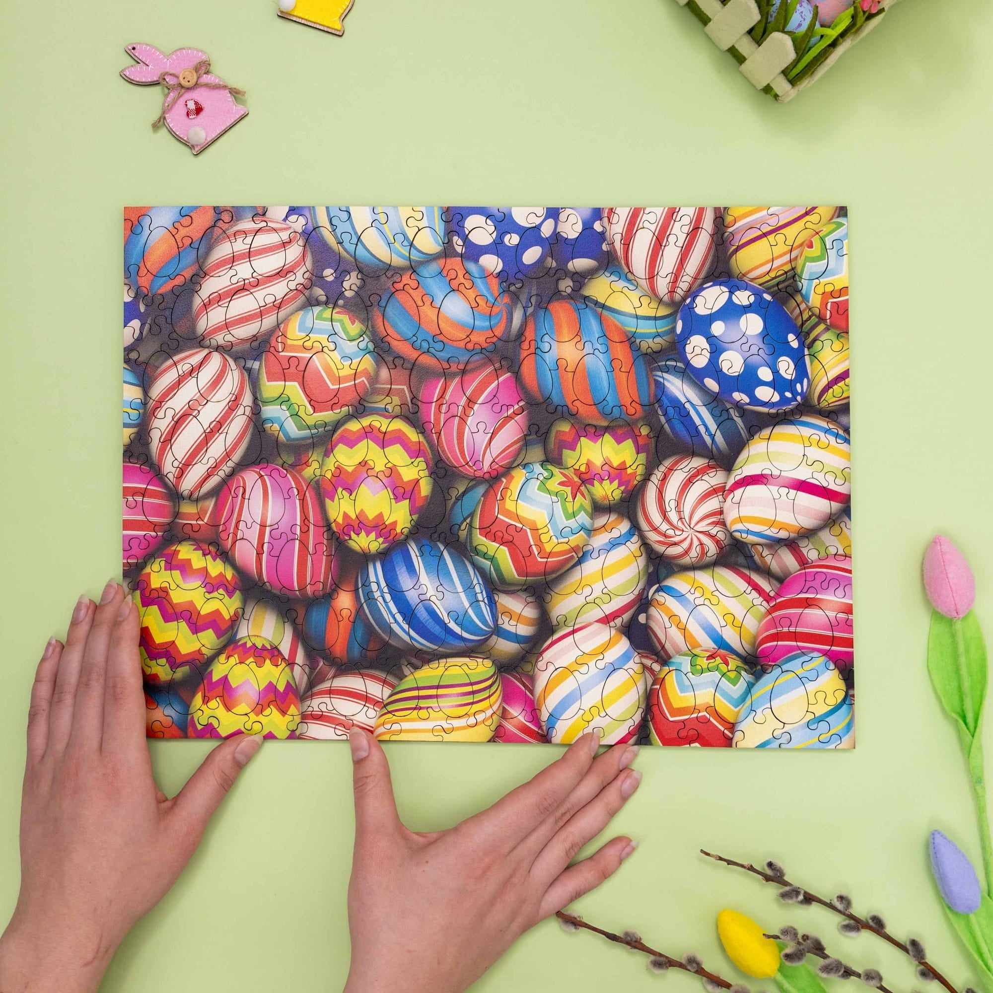 Wooden Easter Puzzle - Pastel Easter Eggs - Woods Story