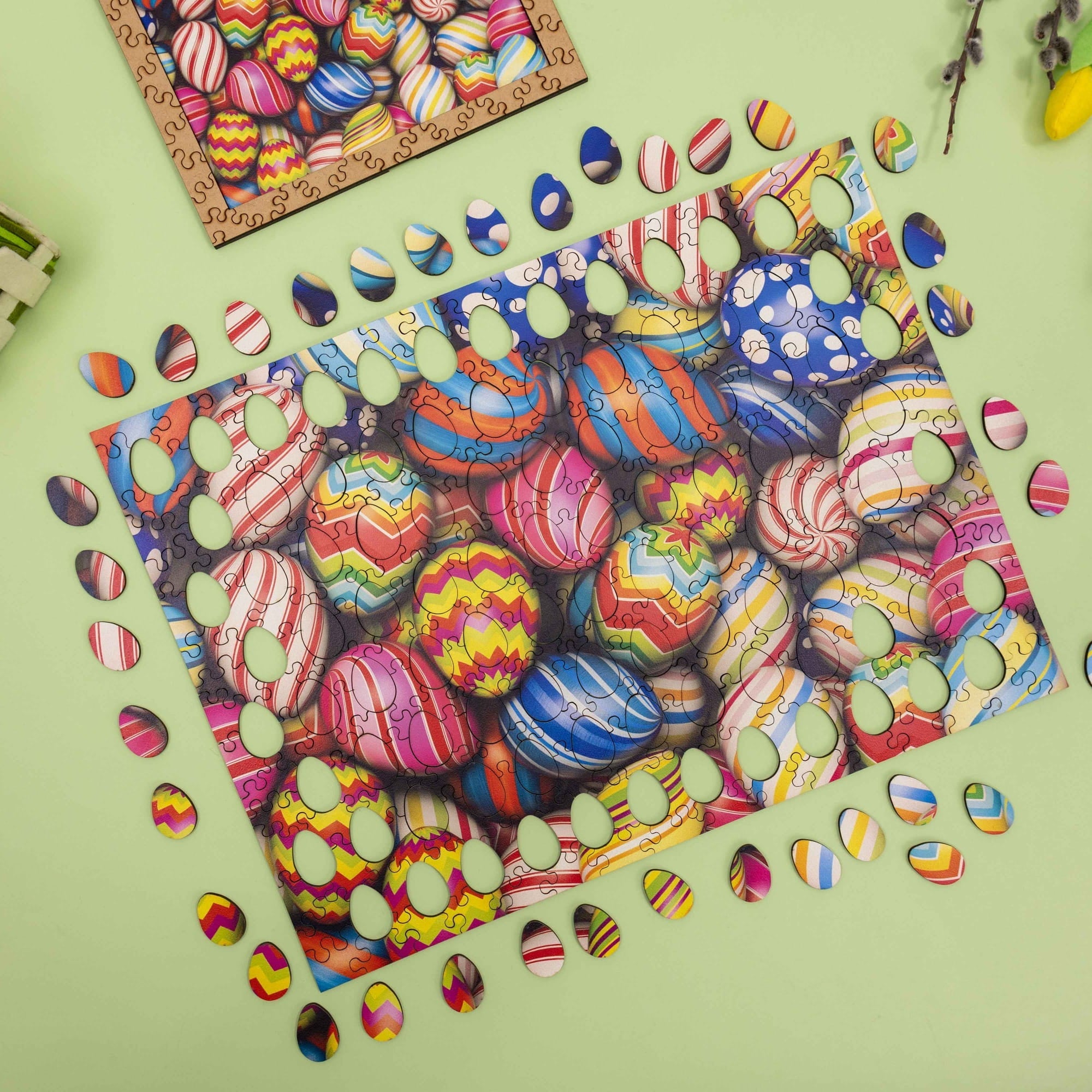 Wooden Easter Puzzle - Pastel Easter Eggs - Woods Story