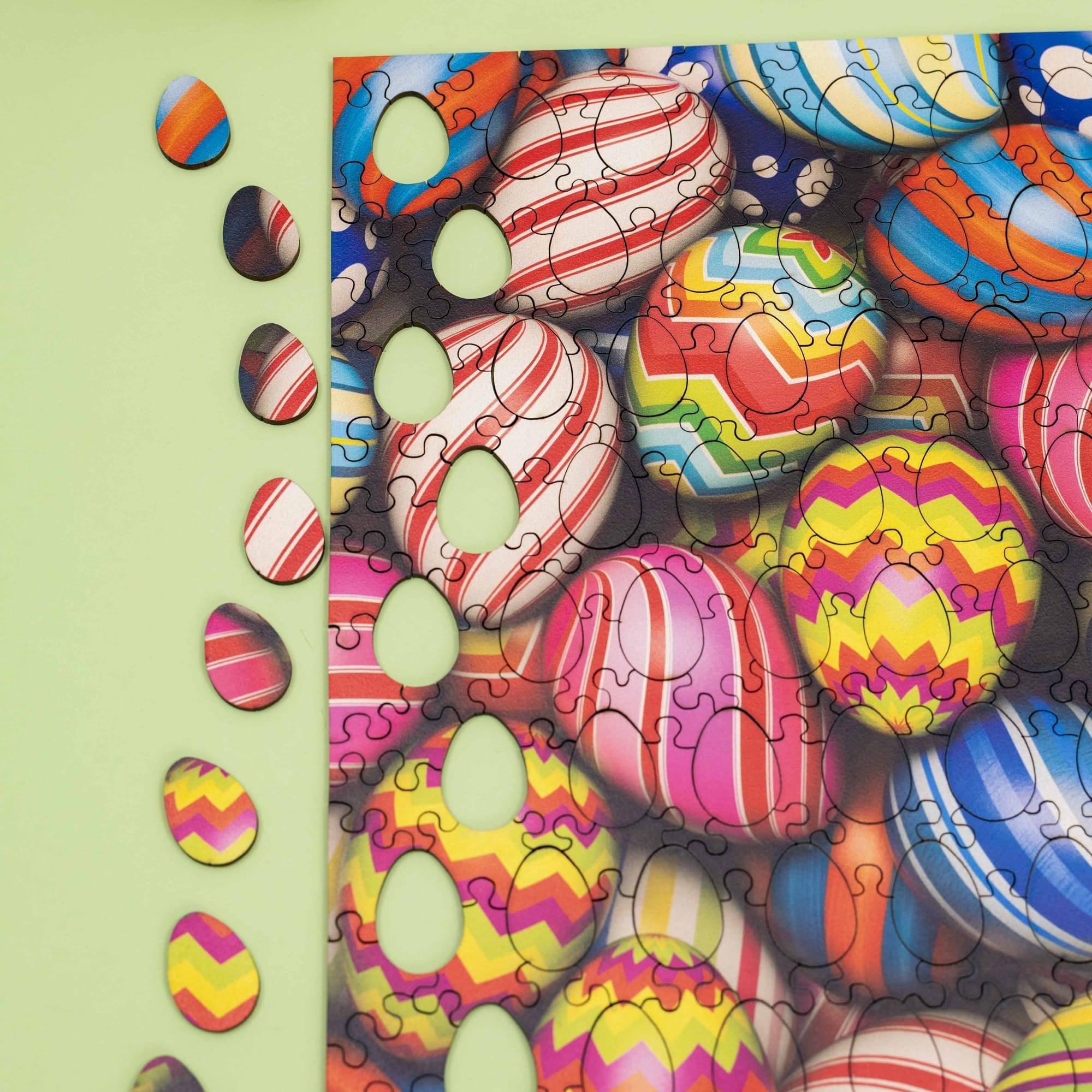 Wooden Easter Puzzle - Pastel Easter Eggs - Woods Story