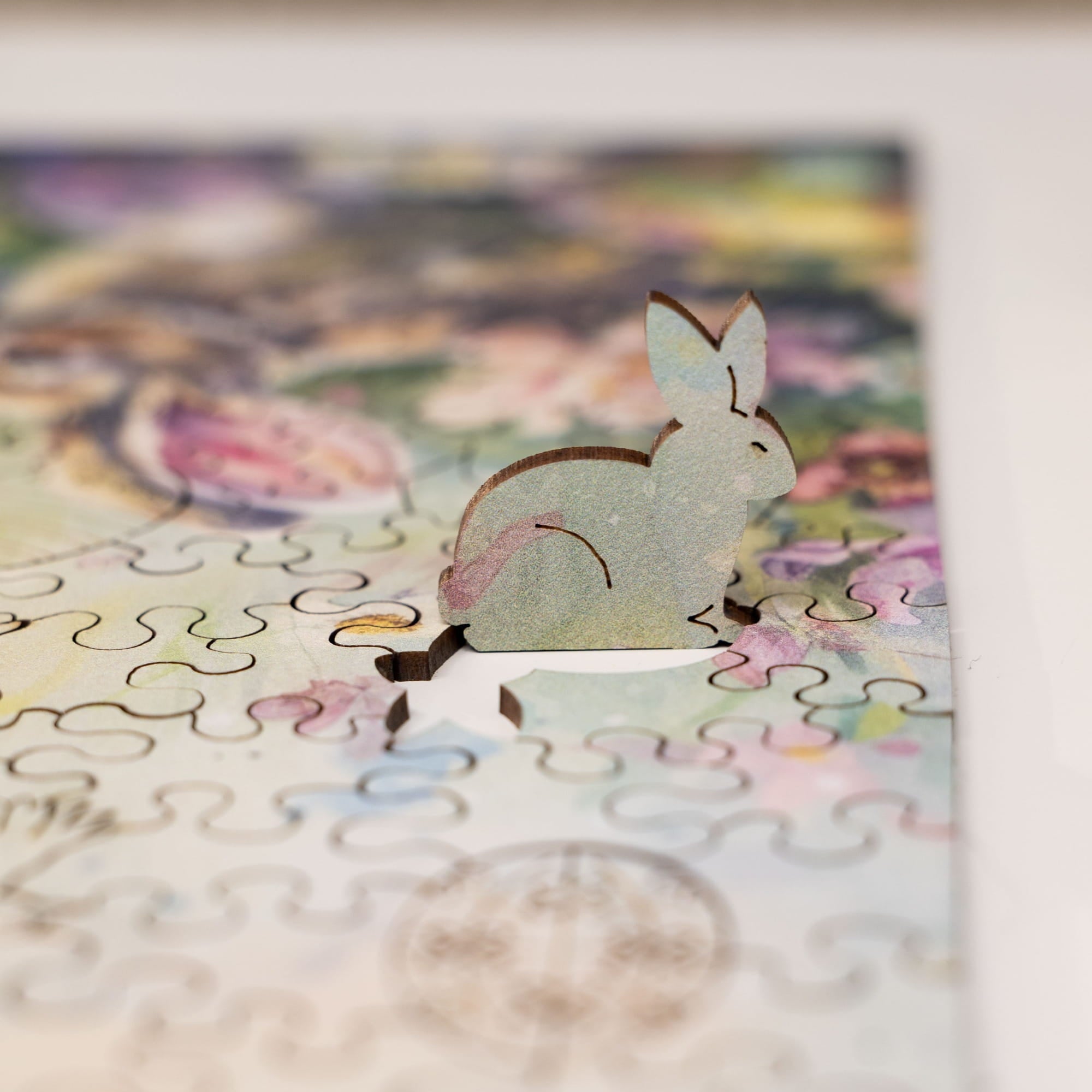 Wooden Easter Puzzle - Spring Bunny with Tulips - Woods Story