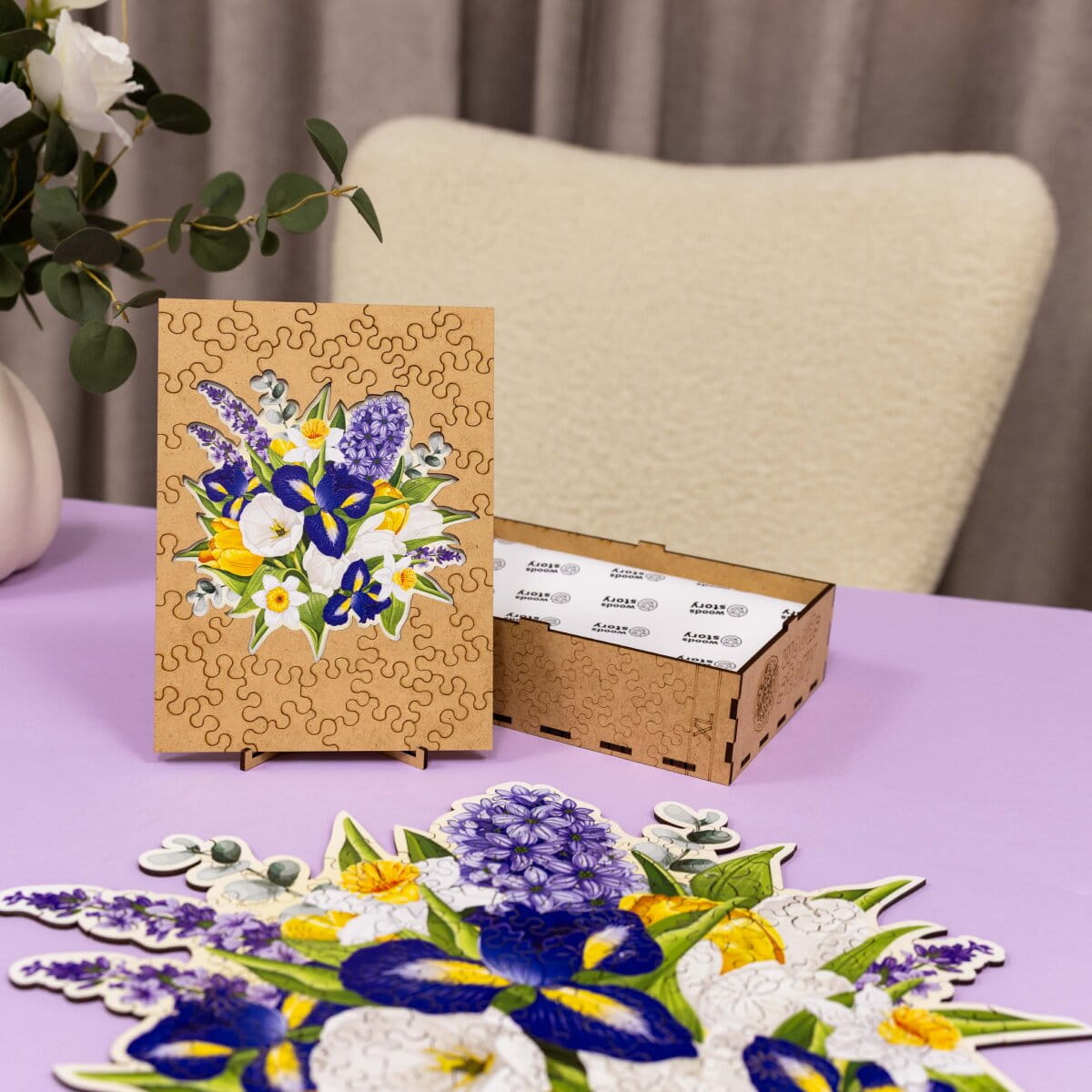 Wooden Flower - Shaped Puzzle - Irises - Woods Story